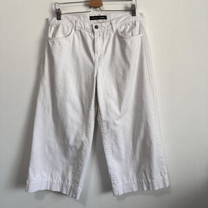 J‎ Brand x Neiman Marcus Liza Cropped Jeans 30 Soft White Culotte Summer Hi Rise